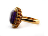 An estate amethyst & diamond ring for sale by Hidden Gems, side view